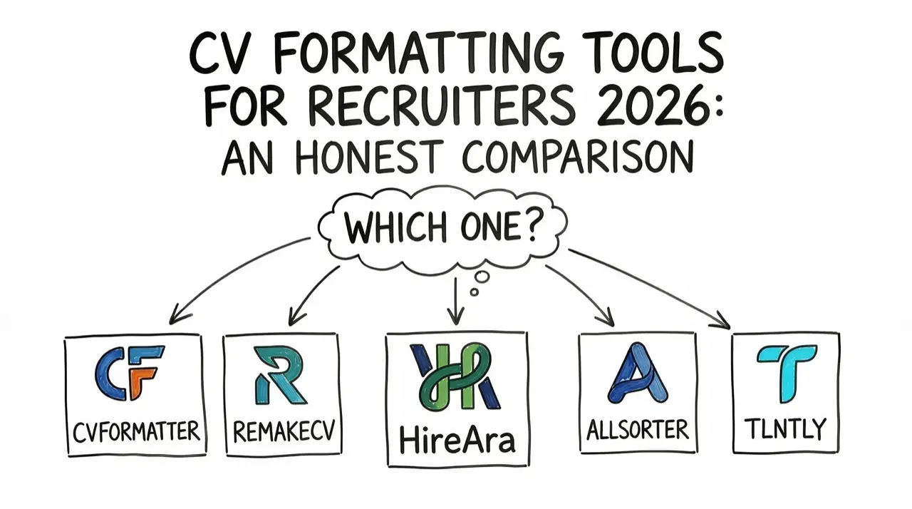 Comparison table of CV formatting tools for recruiters showing pricing and features side by side